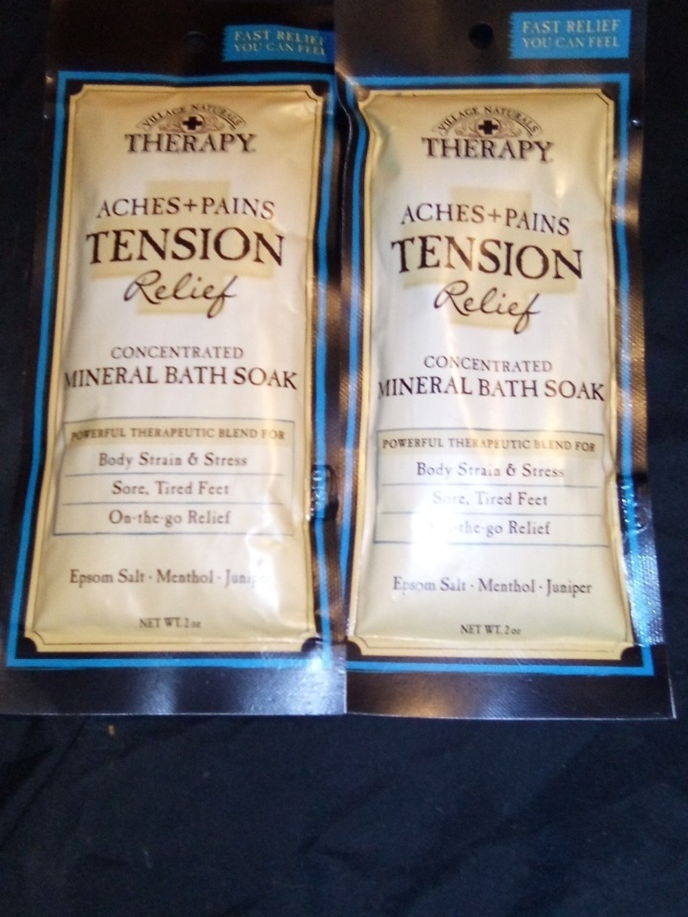 therapy Aches + Pains Tension Relief Mineral Bath Soak - Gold and Blue Trim